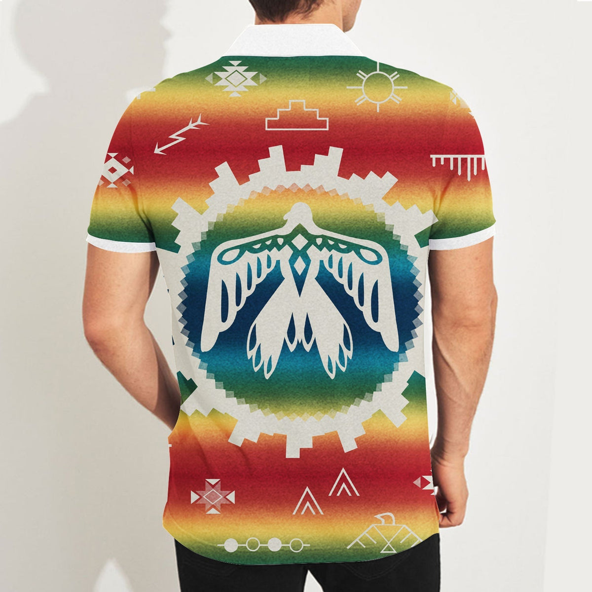 Thunderbird Rainbow Native American Polo T Shirt 3D LT10 - Wonder Print Shop