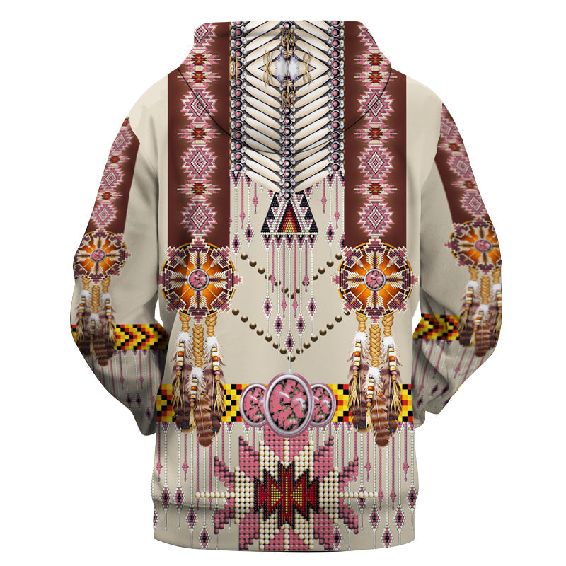 Native American Pink Pattern Breastplate 3D Hoodie LT10 - Wonder Print Shop