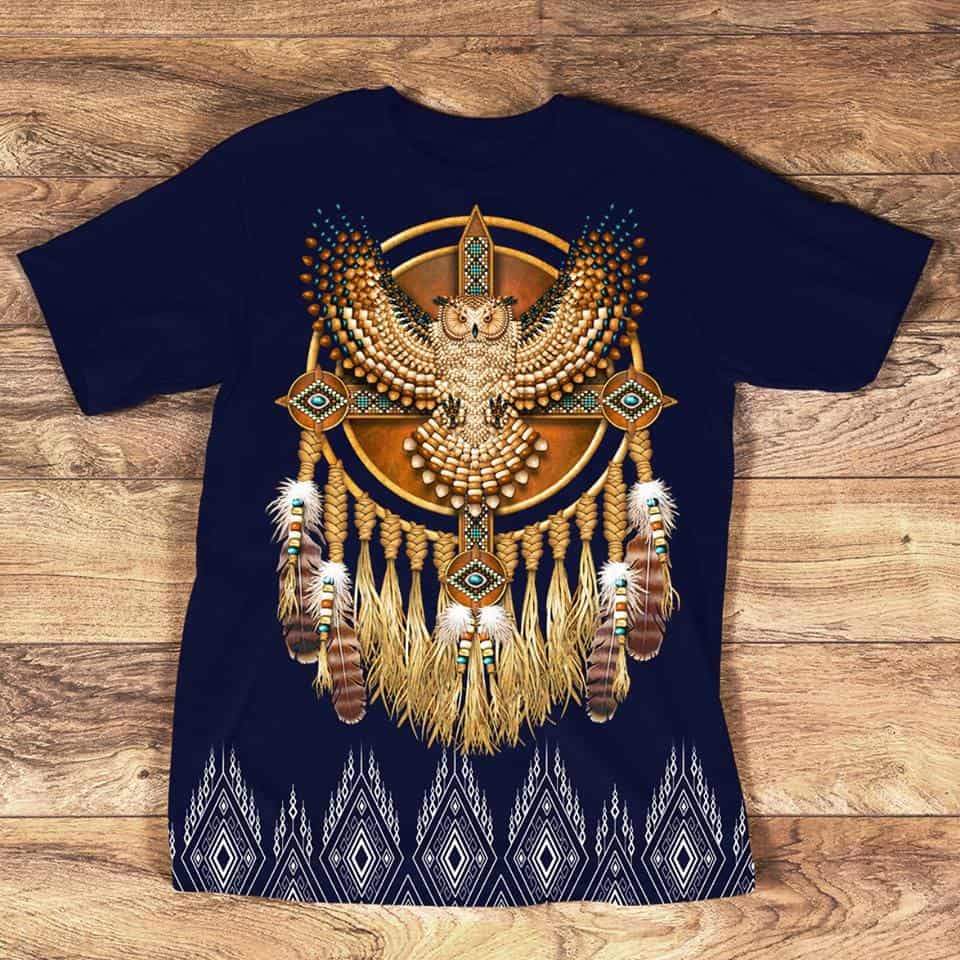 Golden Owl Dream Catcher 3D Tshirt LT10 - Wonder Print Shop