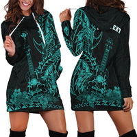 (Custom Personalised) Hawaii Polynesian Hoodie Dress Ukulele Turquoise LT13 - Wonder Print Shop