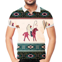 Native American Chief Horse Polo T Shirt 3D LT10 - Wonder Print Shop