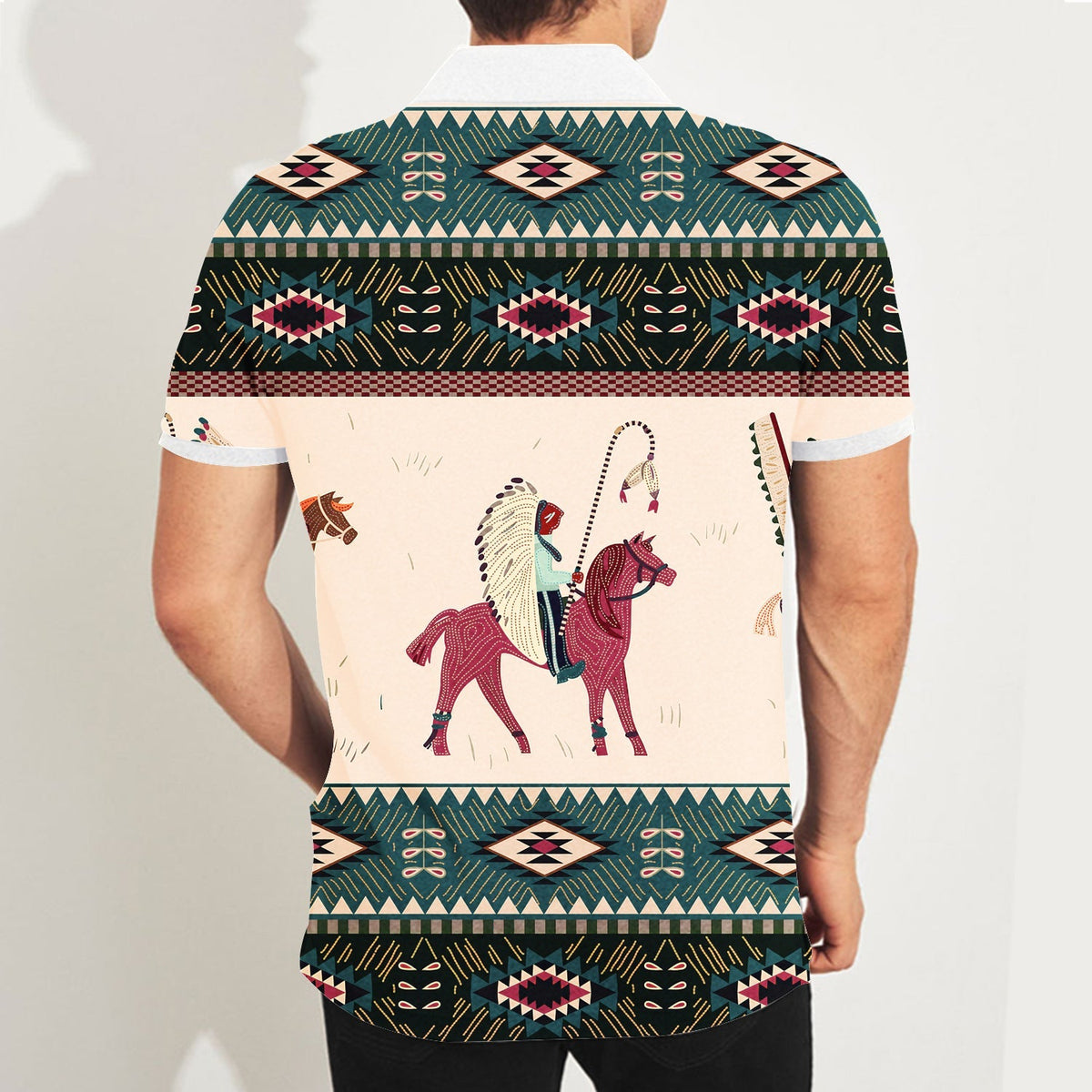 Native American Chief Horse Polo T Shirt 3D LT10 - Wonder Print Shop