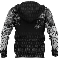Viking Hoodie Raven and Wolf Special Tattoo RLT12 - Wonder Print Shop