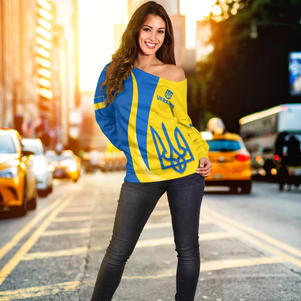 Ukraine Off Shoulder Sweater Always Proud Ukraine LT13 - Wonder Print Shop