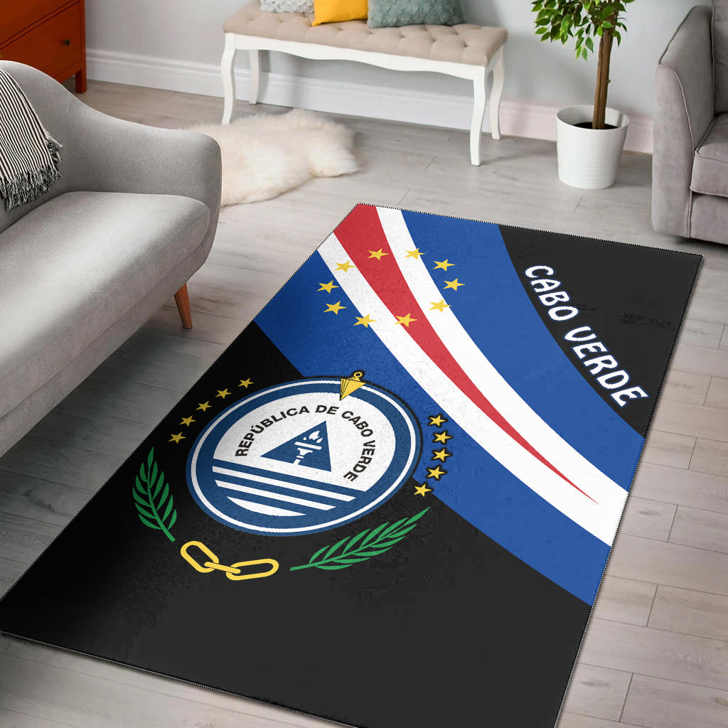 Cape Verde Area Rug Flag Version Black LT13 - Wonder Print Shop