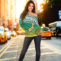 (Custom Personalised) South Africa Rugby Christmas Off Shoulder Sweater Proud Springboks LT13 - Wonder Print Shop