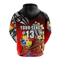 (VAVAU LAHI) Tonga Rugby Hoodie Polynesian Ocean World Style Custom Text and Number LT13 - Wonder Print Shop