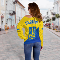 Ukraine Off Shoulder Sweater Style Flag Come on LT13 - Wonder Print Shop