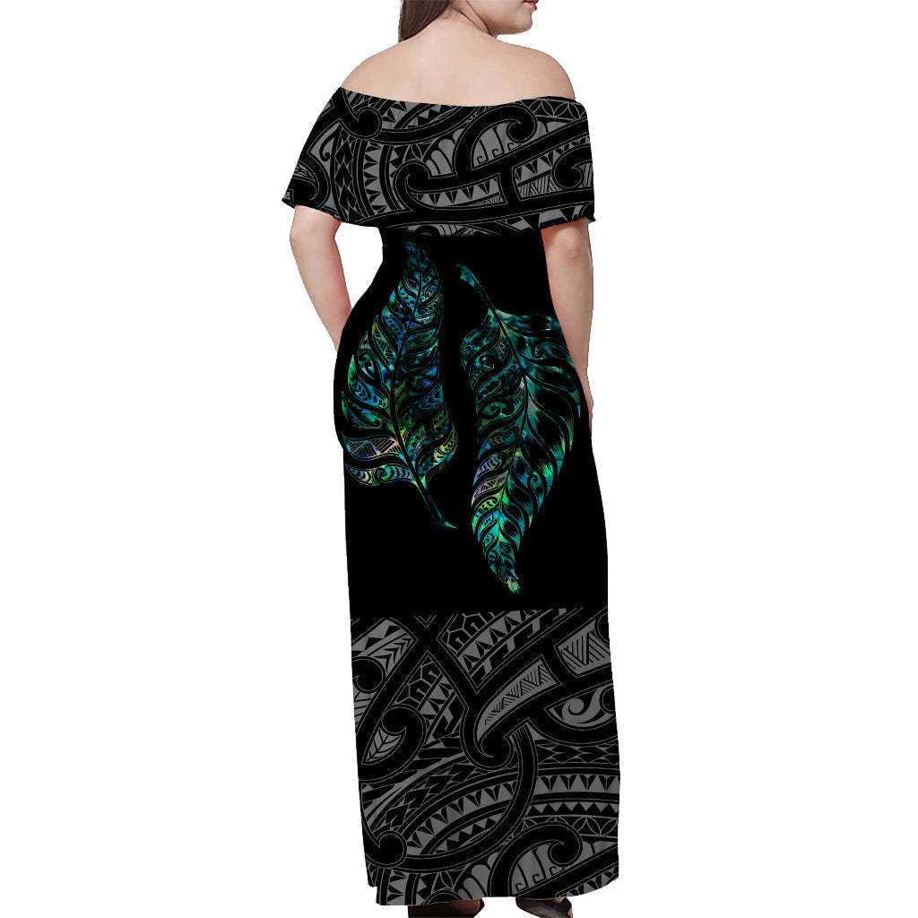 new-zealand-maori-off-shoulder-long-dress-aotearoa-mix-silver-fern-ver03