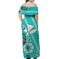 Hawaii Matching Hawaiian Shirt And Dress Kakau Tribal Turquoise Batik Floral Ver.01 LT13 - Wonder Print Shop