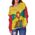Grenada Women Off Shoulder Power Grenada Mix Coat of Arms LT13 - Wonder Print Shop