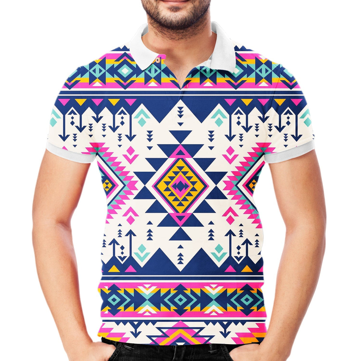 Pink Pattern Native American Polo T Shirt 3D LT10 - Wonder Print Shop