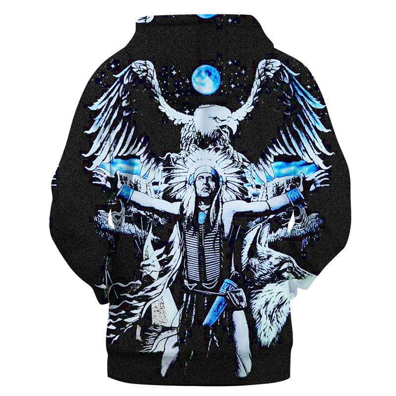 Native American Chief Eagle and Wolf 3D Hoodie LT10 - Wonder Print Shop