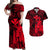Hawaii King Kamehameha Map Polynesian Matching Hawaiian Outfits For Couples Kanaka Maoli Unique Style - Red LT8 - Wonder Print Shop