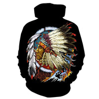 Chief Native American All Over Hoodie LT10 - Wonder Print Shop