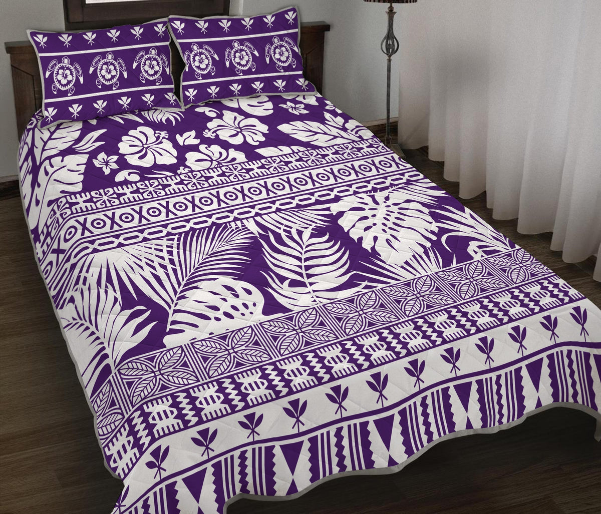 Hawaii Quilt Bed Set Pattern Version Unique Purple LT13 - Wonder Print Shop