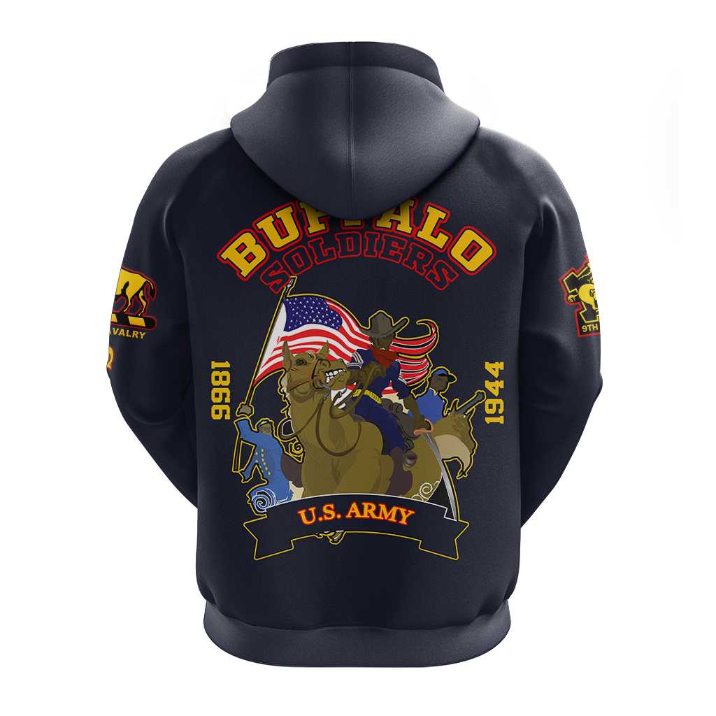 Big Boy Buffalo Soldiers Hoodie Blue LT12 - Wonder Print Shop