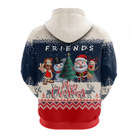 Christmas Jesus With Santa, Snowman And Reindeer Ugly Pattern Hoodie LT12 - Wonder Print Shop