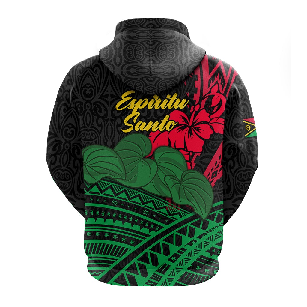 Vanuatu Espiritu Santo Zip Hoodie Kava With Hibiscus LT12 - Wonder Print Shop