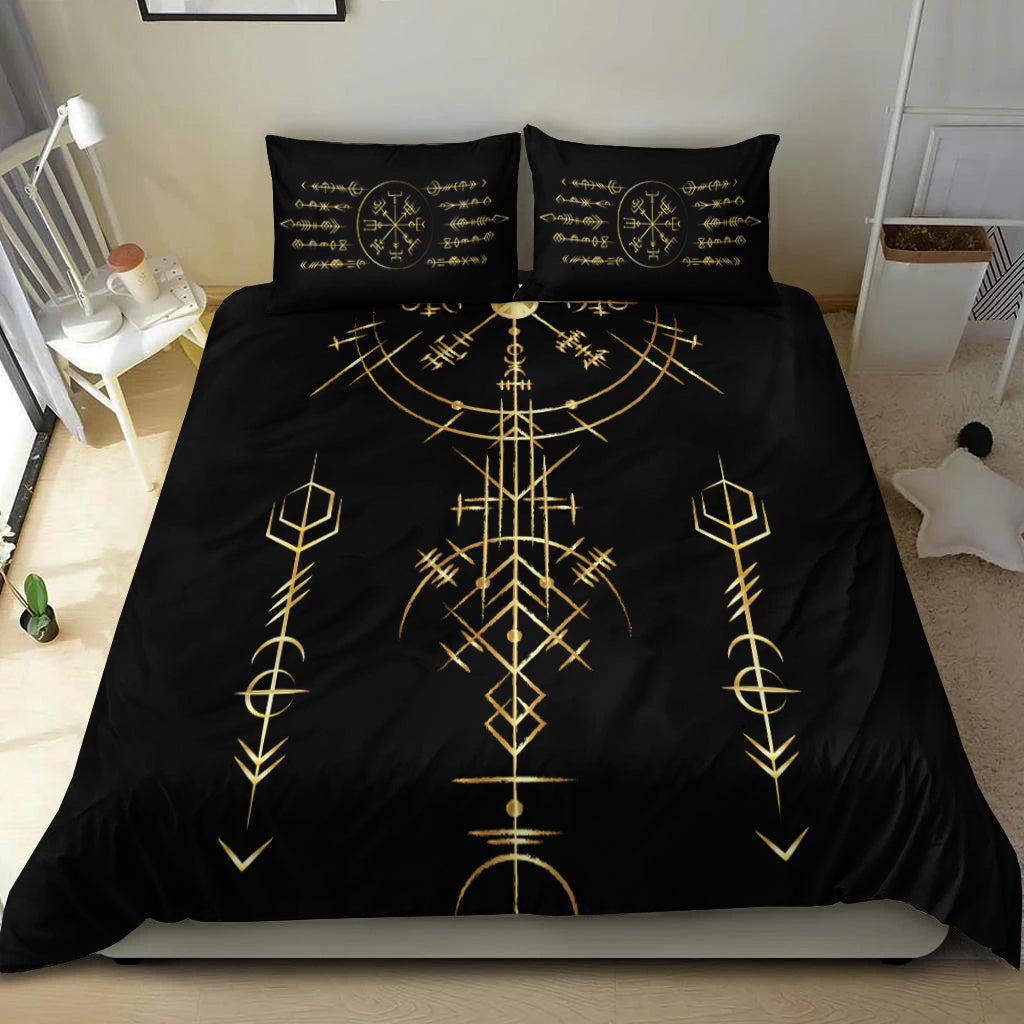 Viking Helm of Awe Gold Art Bedding Set LT12 - Wonder Print Shop