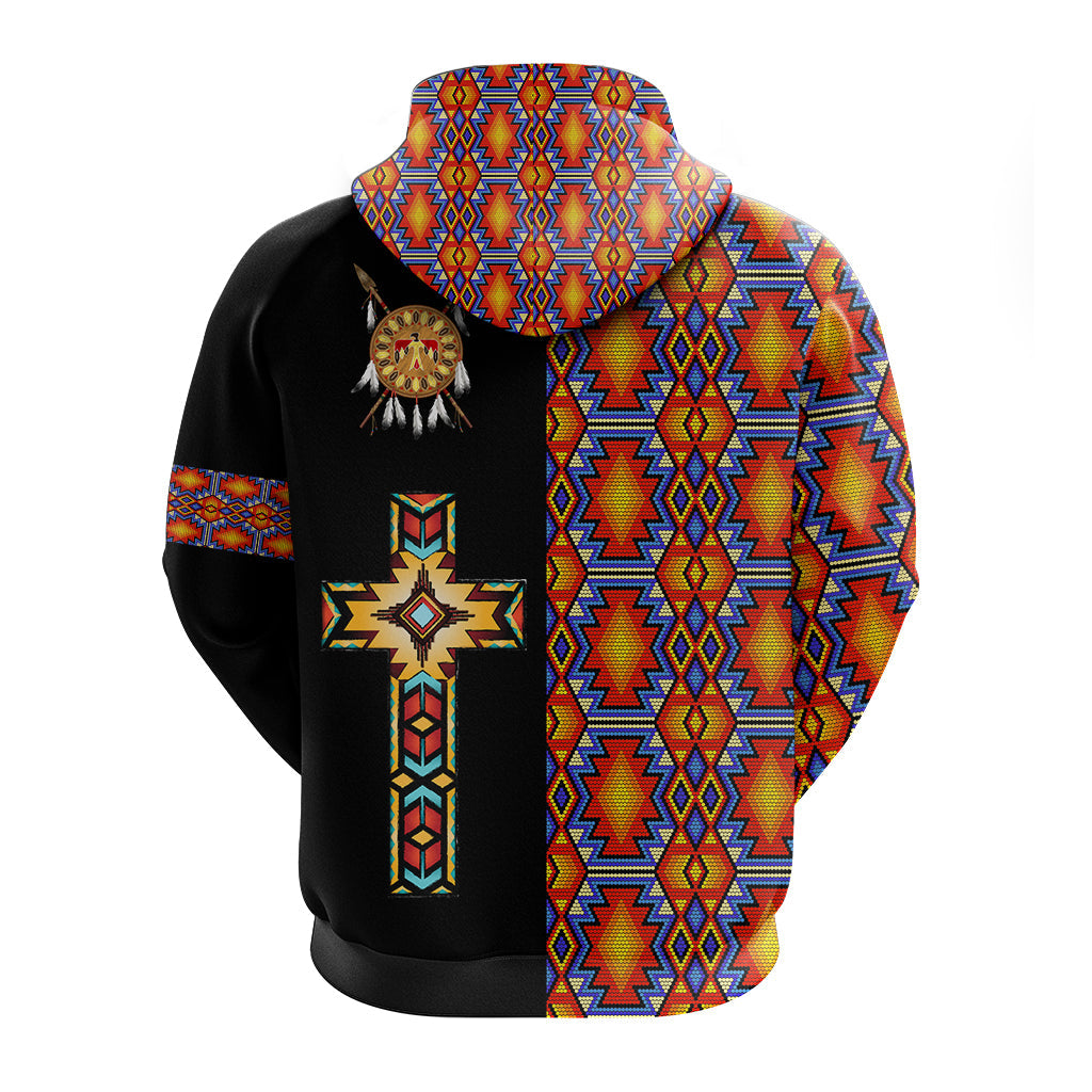 Native American Navajo Cross Heritage Hoodie LT12 - Wonder Print Shop