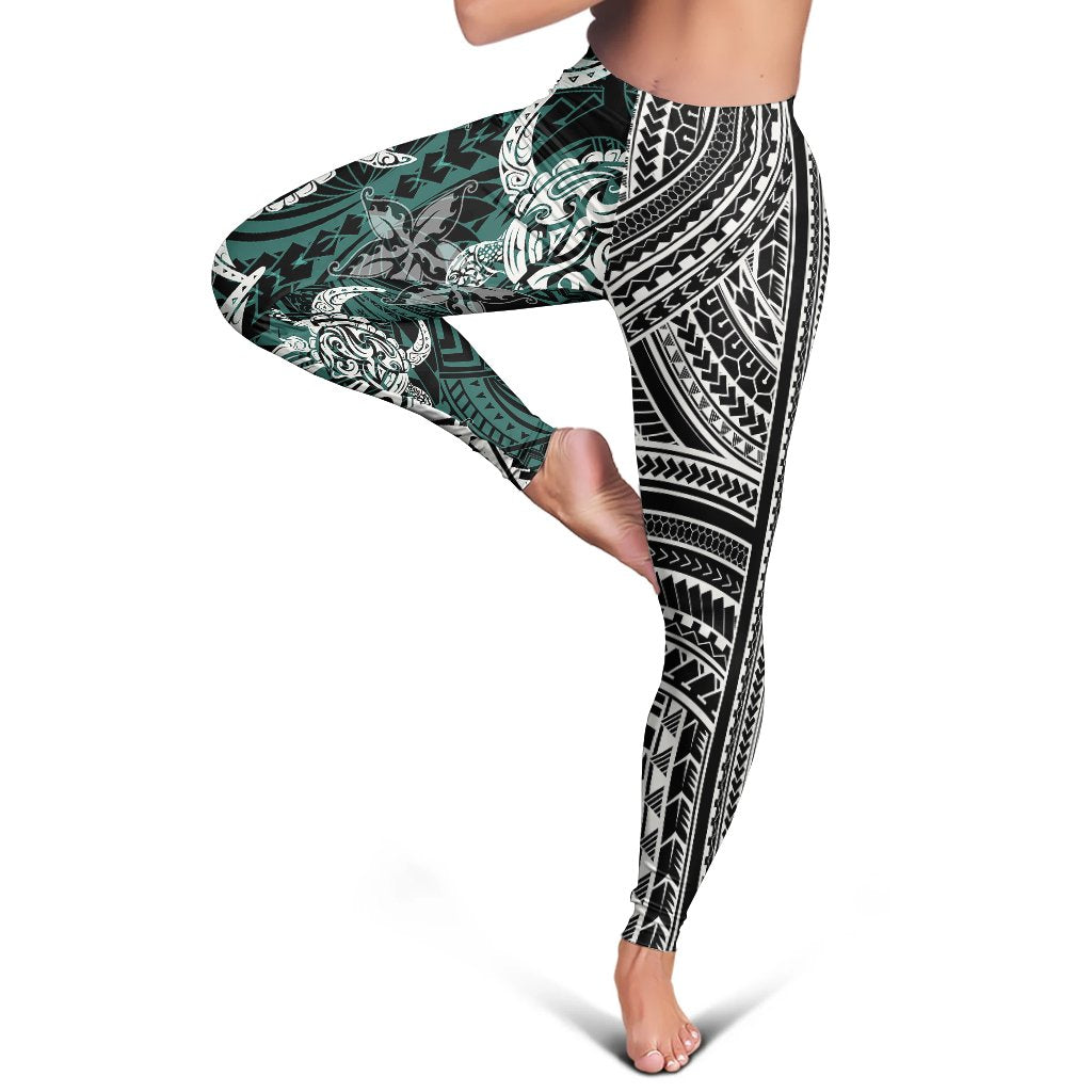 polynesian-leggings-turtle-with-ethnic-motives-and-floral-elements