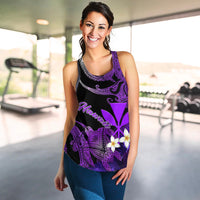 Hawaii Turtle With Plumeria Leaf Purple Women Tank Top LT12 - Wonder Print Shop