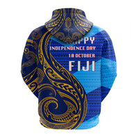 Fiji Zip up Hoodie Flags Color With Gold Polynesian Pattern LT20 - Wonder Print Shop