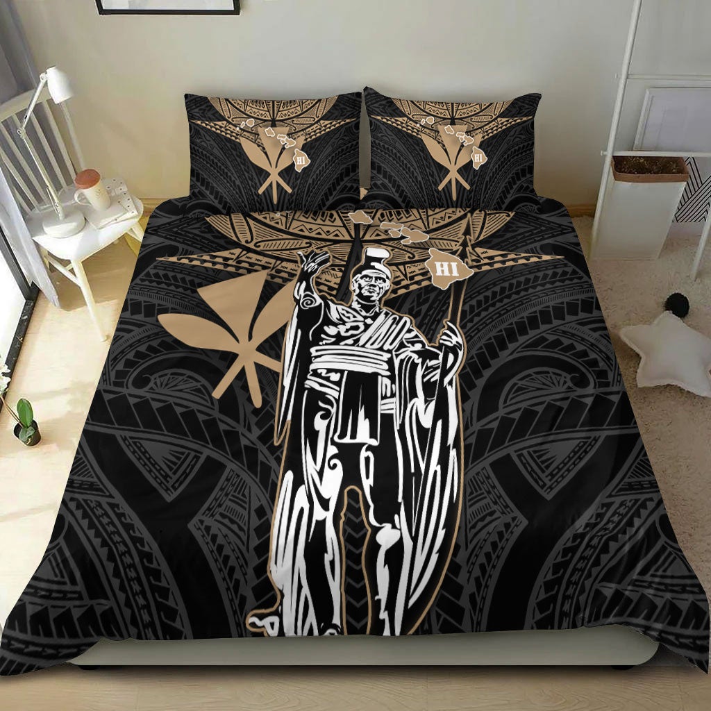 Hawaii King Kamehameha Bedding Set - Gold Tribal LT12 - Wonder Print Shop