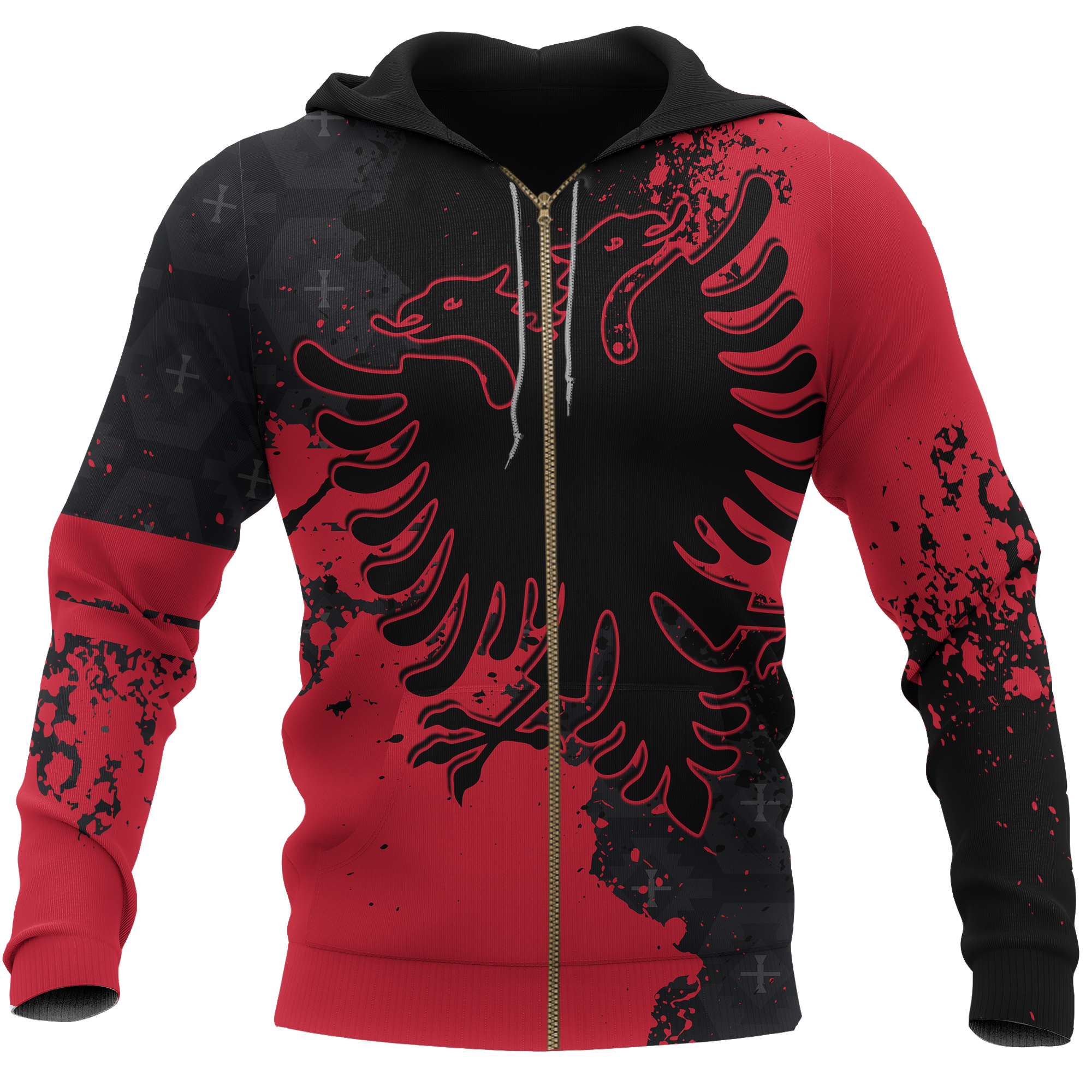albania-zip-up-hoodie-red-eagle-style