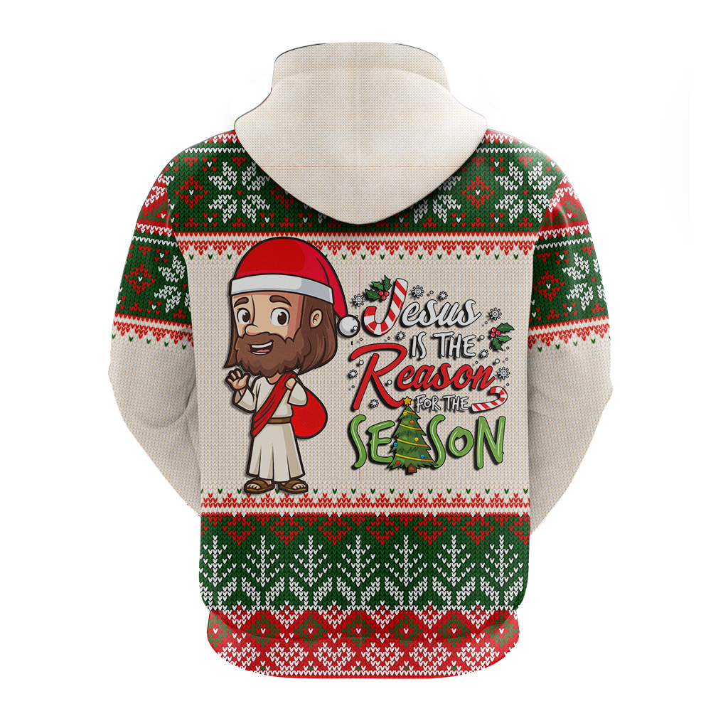 Christmas Jesus Is The Reason For The Season Ugly Pattern Hoodie LT12 - Wonder Print Shop