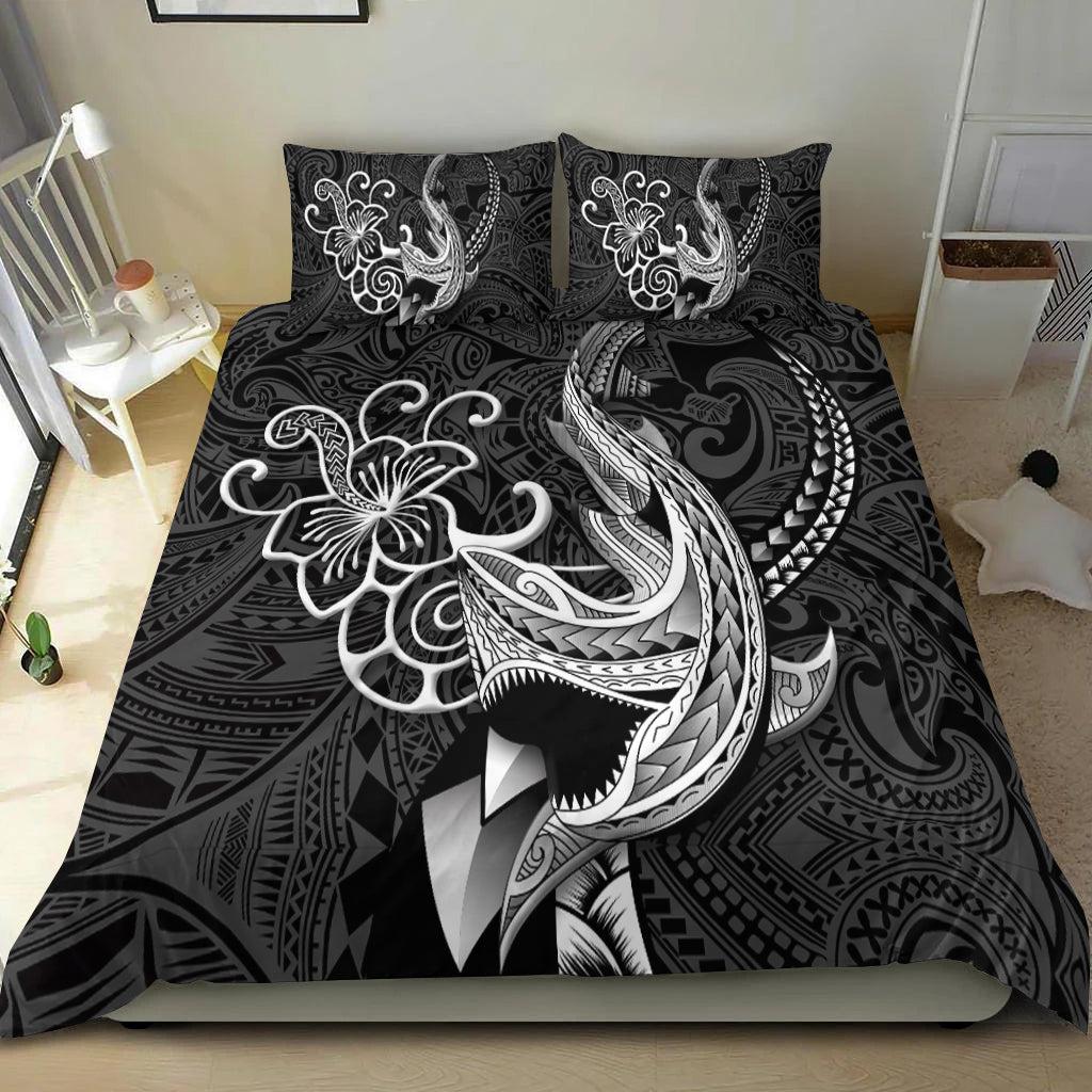 Polynesian Shark Tattoo Hawaii Tribal Bedding Set LT12 - Wonder Print Shop