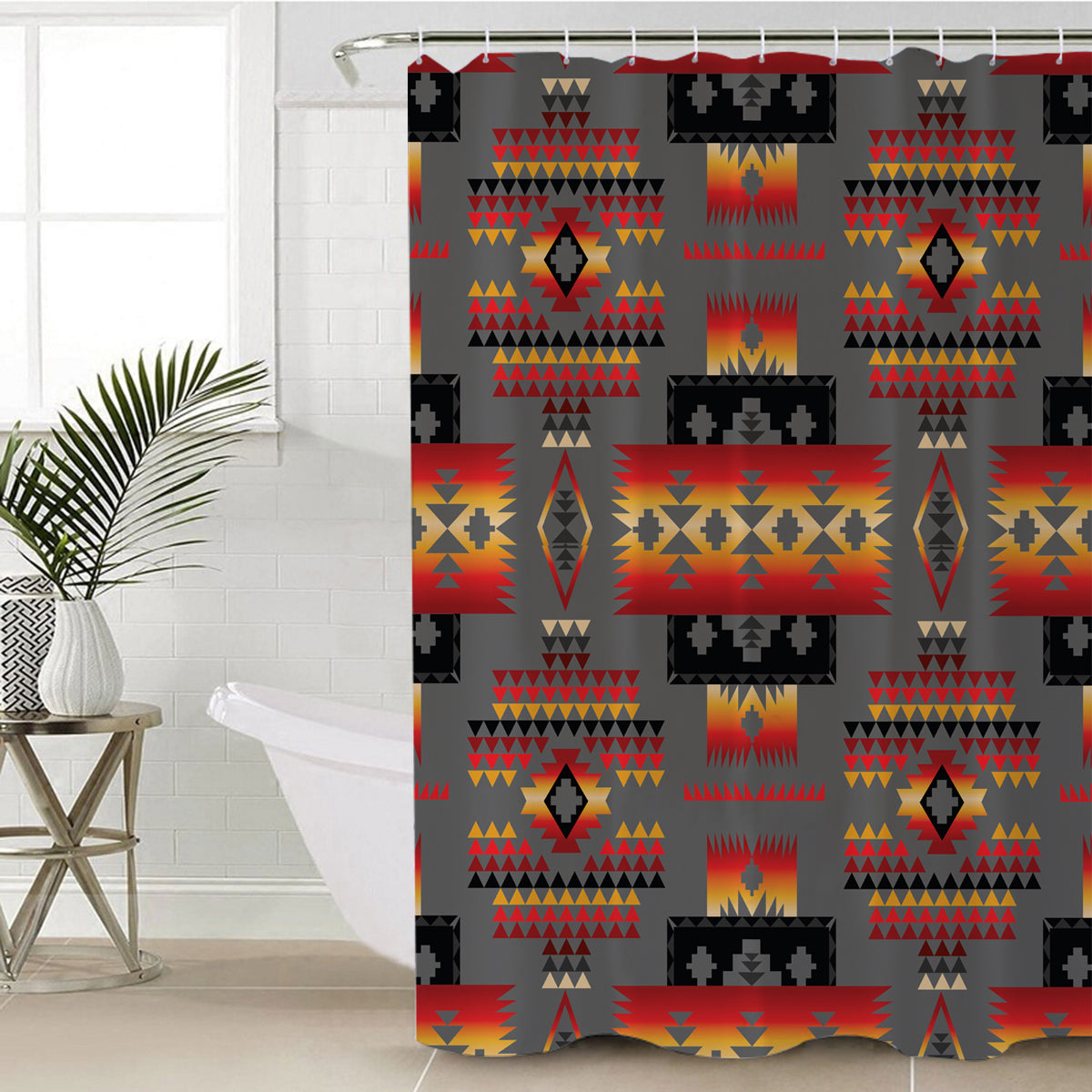 gray-tribe-pattern-native-american-shower-curtain