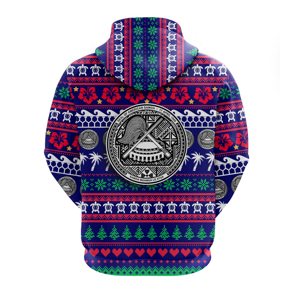 American Samoa Christmas Zip Hoodie Ugly Christmas LT12 - Wonder Print Shop