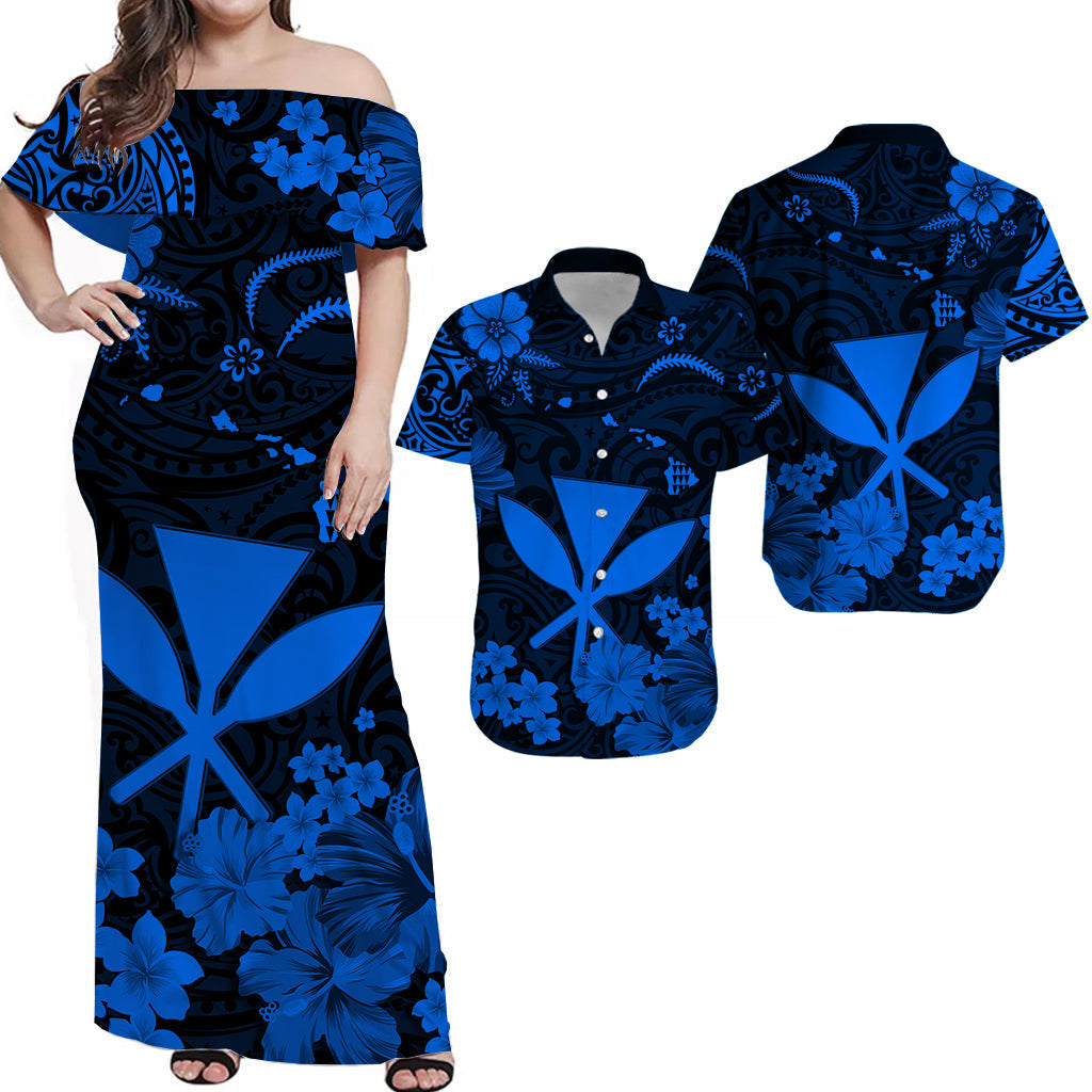 Hawaii Matching Hawaiian Shirt And Dress Polynesia Blue Kanaka Maoli LT13 - Wonder Print Shop