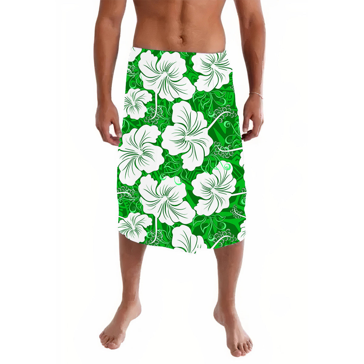 Hawaii Lavalava Polynesia Green Simple Tropical Flowers LT13 - Wonder Print Shop