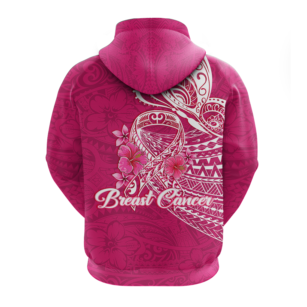 Breast Cancer Pink Ribbon Butterfly Polynesian Pink Version Hoodie LT12 - Wonder Print Shop