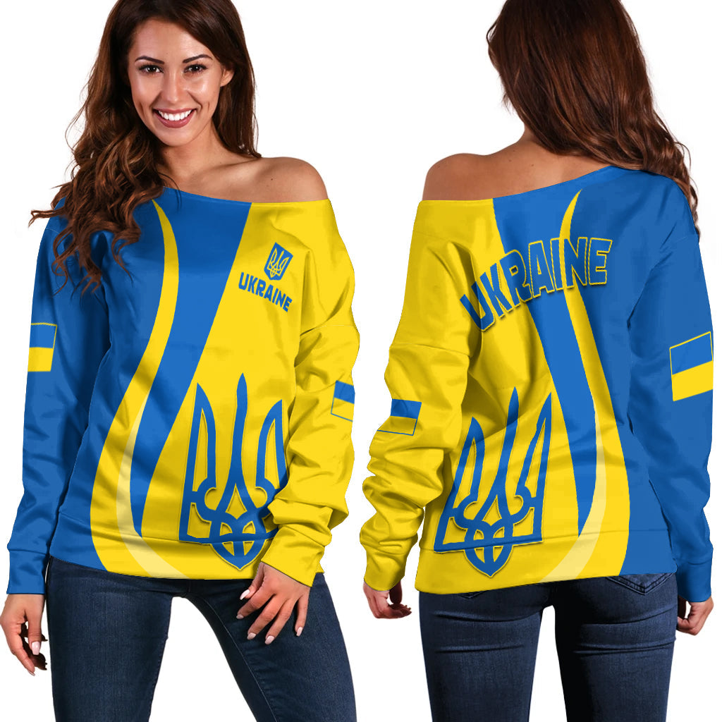 Ukraine Off Shoulder Sweater Always Proud Ukraine LT13 - Wonder Print Shop