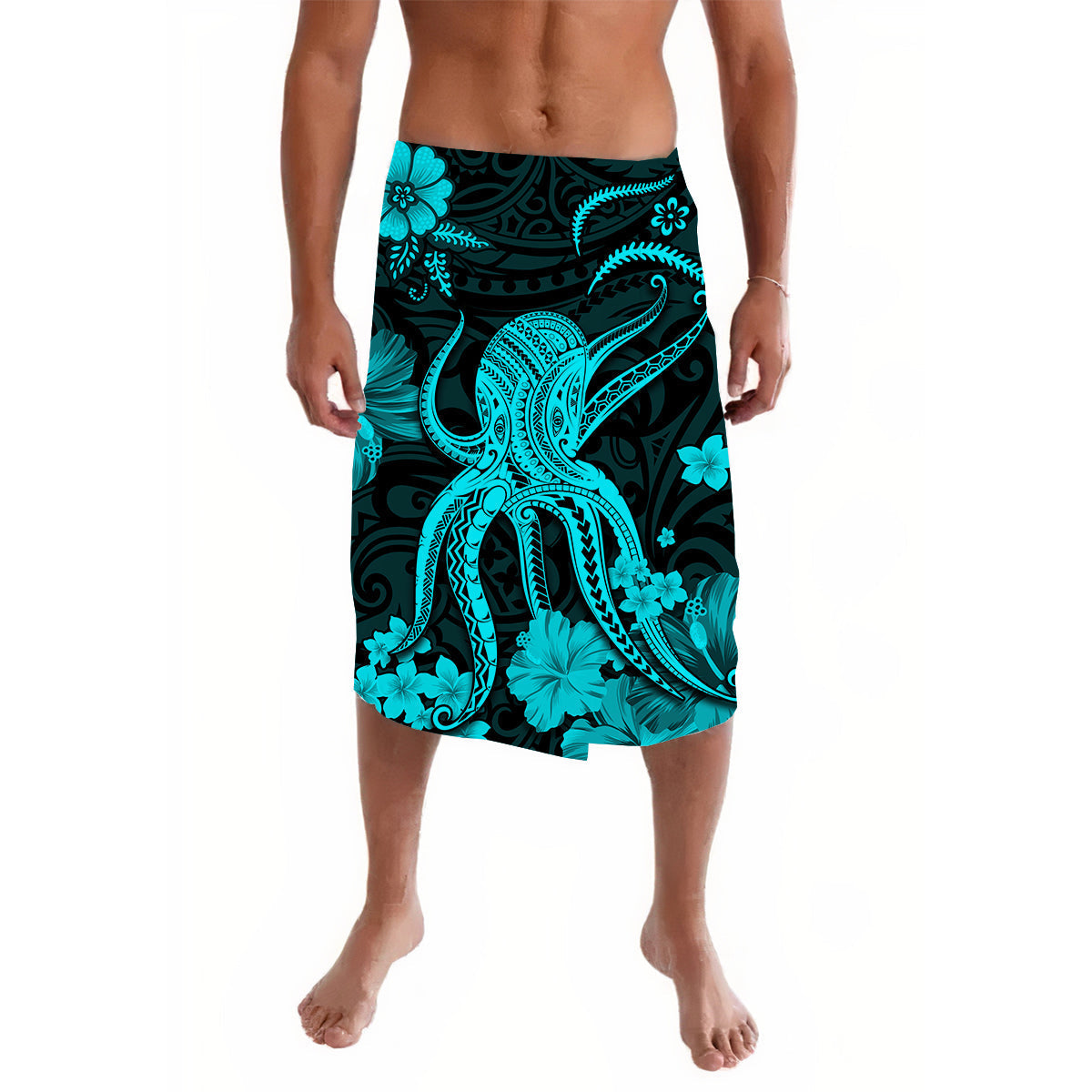 Hawaii Lavalava Polynesia Turquoise Octopus LT13 - Wonder Print Shop