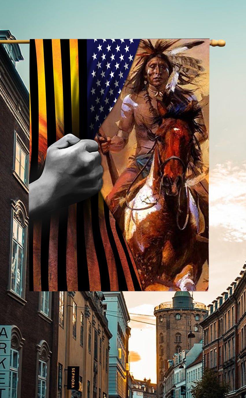 Native American Chief and Horse Flag Decor LT10 - Wonder Print Shop