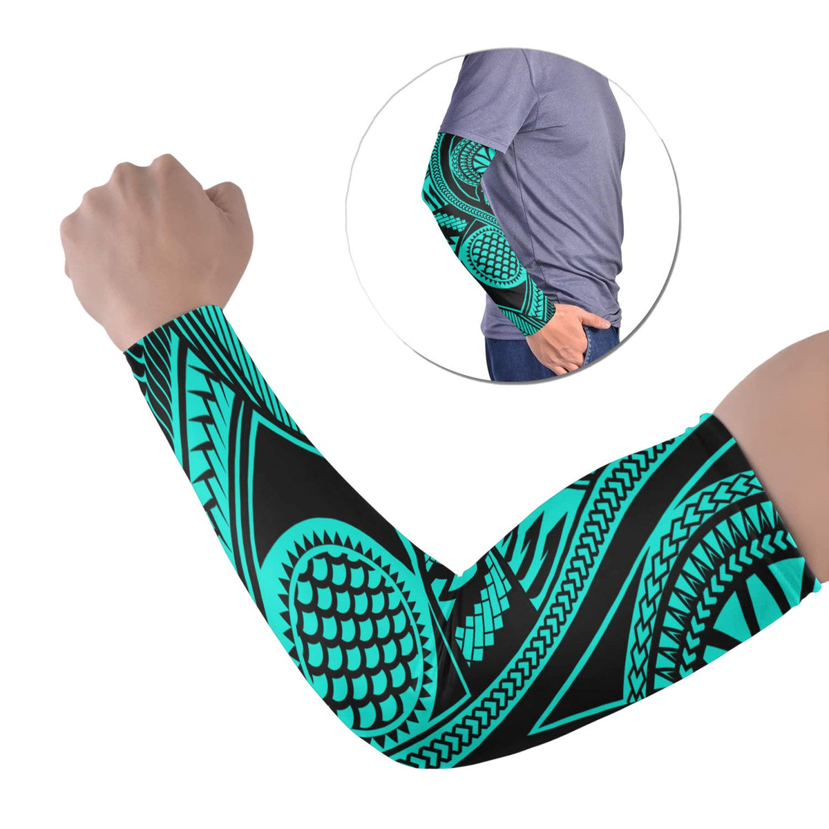 polynesian-tribal-tattoo-arm-sleeve-43-set-of-two-colorful-no4