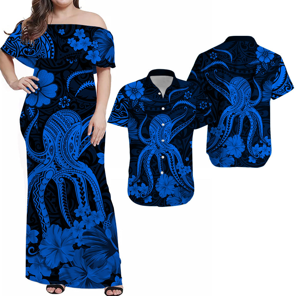 Hawaii Matching Hawaiian Shirt And Dress Polynesia Blue Octopus LT13 - Wonder Print Shop