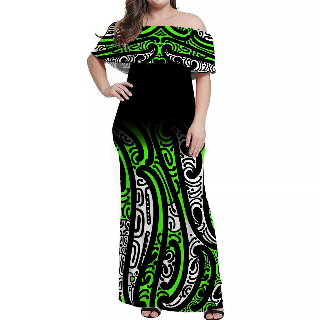 new-zealand-off-shoulder-long-dress-maori-nz-unique-green