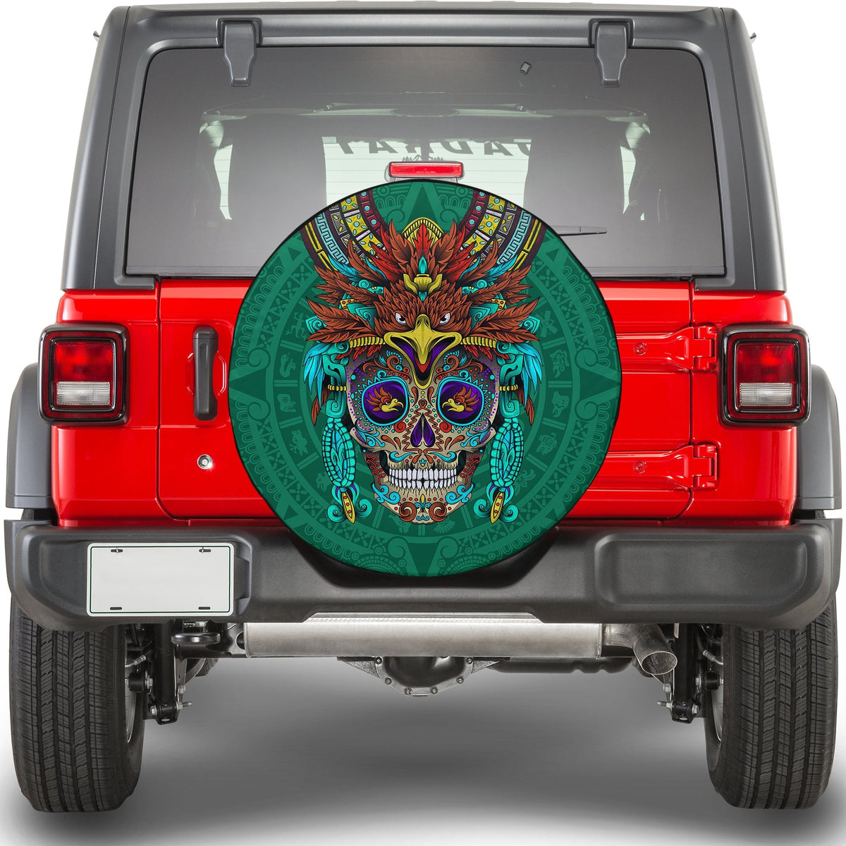 Mexico Spare Tire Cover - Mexican Skull Eagles Aztec Ver.03 LT13 - Wonder Print Shop