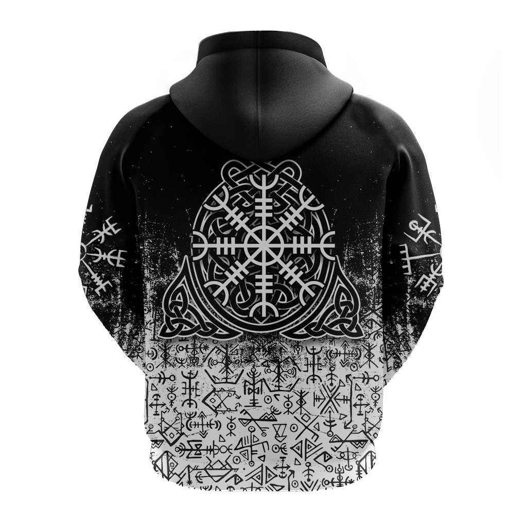 Viking Wolf With Vegvisir Art Hoodie LT12 - Wonder Print Shop