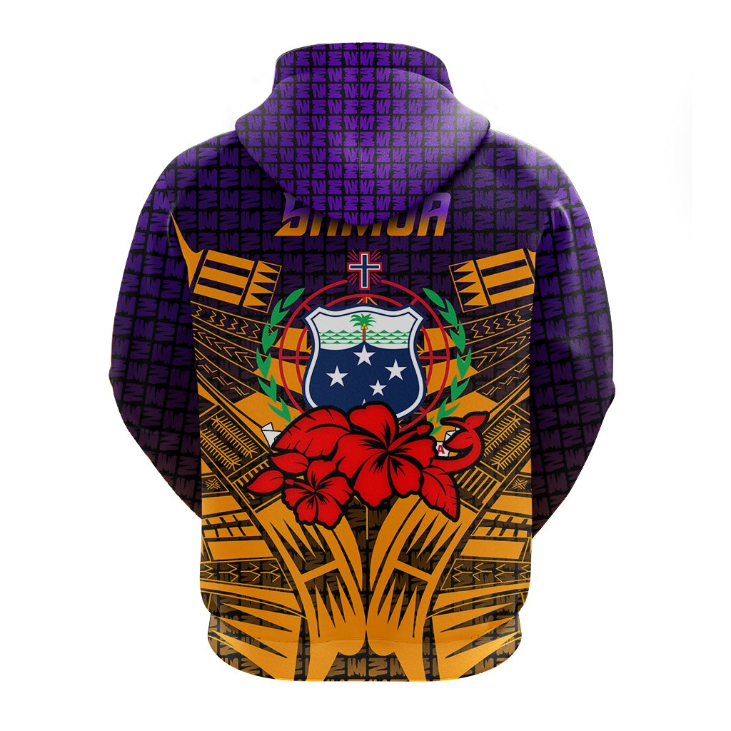 Custom Samoa Hoodie Hibiscus With Tribal LT12 - Wonder Print Shop