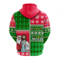 Santa With Jesus Christmas 2022 Ugly Style Hoodie - LT12 - Wonder Print Shop