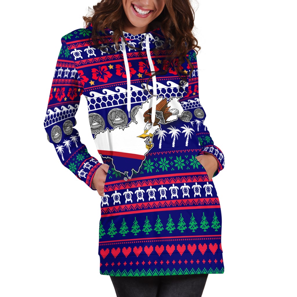 American Samoa Christmas Hoodie Dress - Ugly Christmas LT12 - Wonder Print Shop