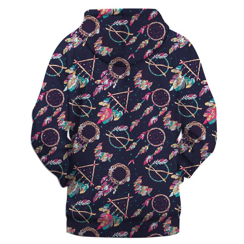 Pattern Purple Dreamcatcher Native American All Over Hoodie LT10 - Wonder Print Shop