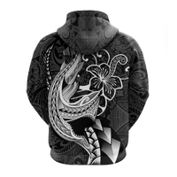 Polynesian Shark Tattoo Hawaii Tribal Hoodie LT12 - Wonder Print Shop